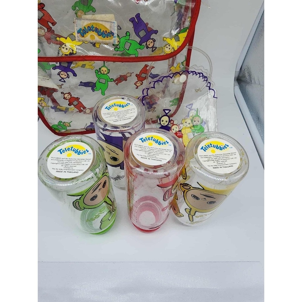 Teletubbies Baby Bottle Set 1998 With Carry Case To Match Vintage Rare